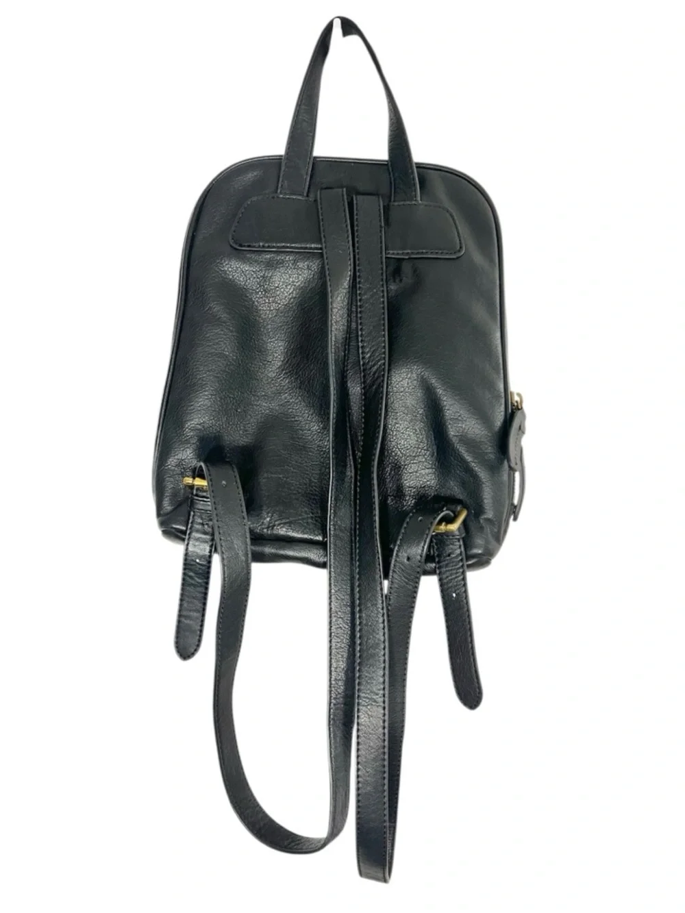 Margot Mini Backpack Black Soft Pebble Leather Moto Zip Around Pockets